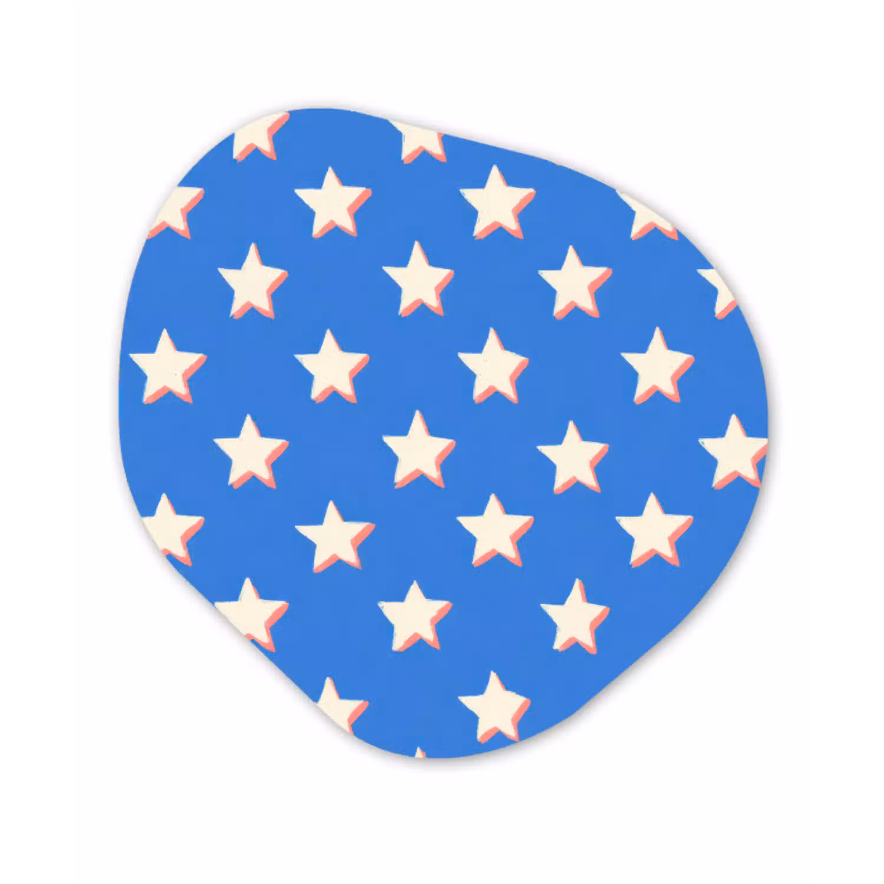 Sterren - Patroon - Blauw Wandcirkel Organisch Forex 3mm klein 629 -3d