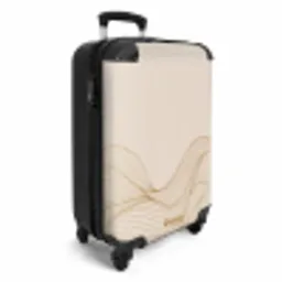 Minimal - Beige met gouden golven NBS - Handbagage koffer - Unisex middel -productfoto_3d