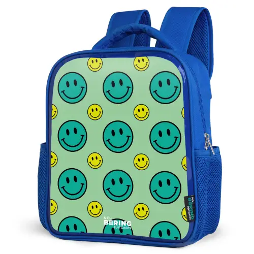 All smiles groen Kinderrugzak - Blauw middel -schuin