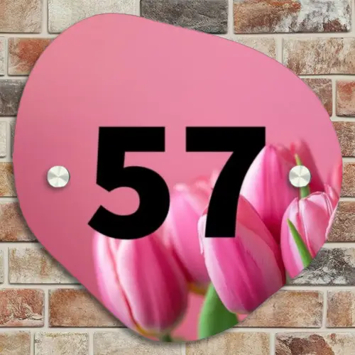 Roze tulpen - Traditioneel Naambord Organisch middel -sfeer10