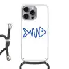 Vis - Minimalistisch - Blauw - Lijn Hoesje iPhone 16 Pro Max met koord klein -3d