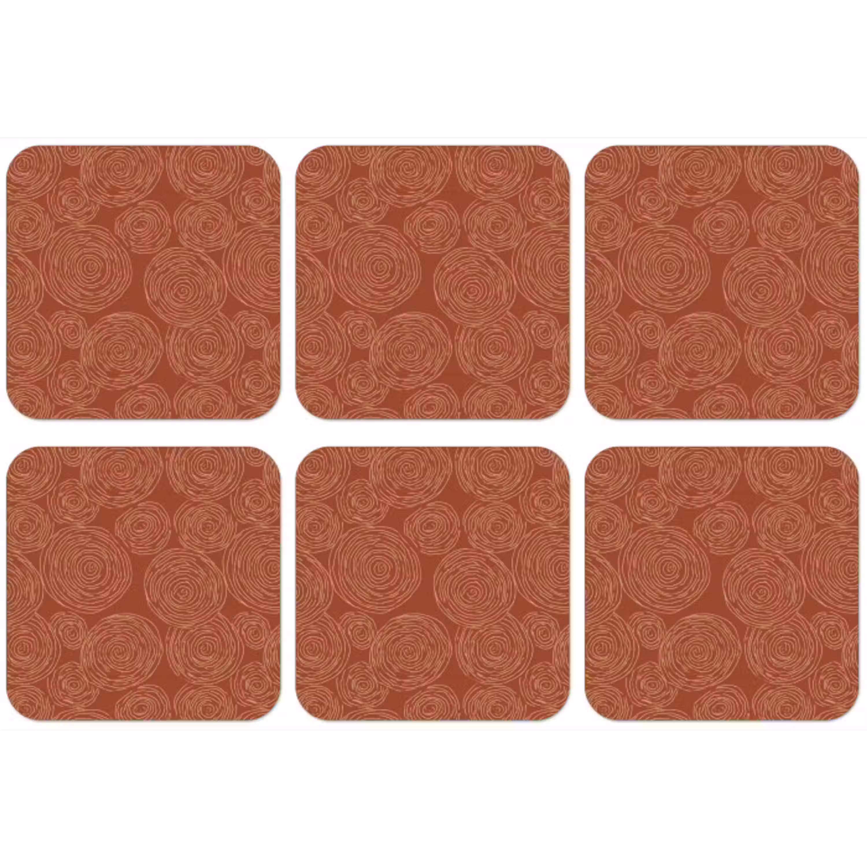 Cirkels - Abstract - Artistiek - Terracotta onderzetter kurk middel 366 -zkaufland3dotto
