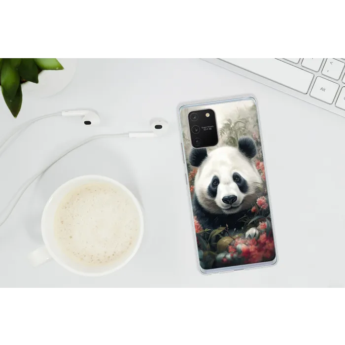 Panda - Wilde dieren - Bloemen - Natuur Telefoonhoesje Samsung Galaxy S10 Lite klein -oordopS10Lite