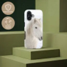 Paard - Kop - Winter - Dieren - Wit Toughcase MagSafe Apple iPhone 17 klein -USP_PrintM_NL