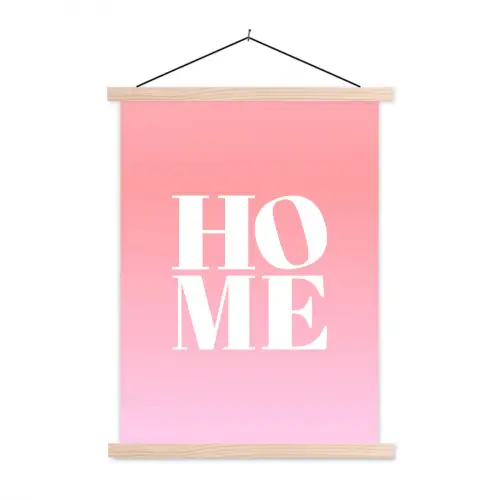 Home - Letters - Groot - Roze textielposter latten blank klein -3d