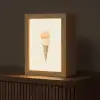 Minimalistisch - Schepijs - Hoorntje - Beige Light Box met kabel (Tafellamp) klein -z3d_website