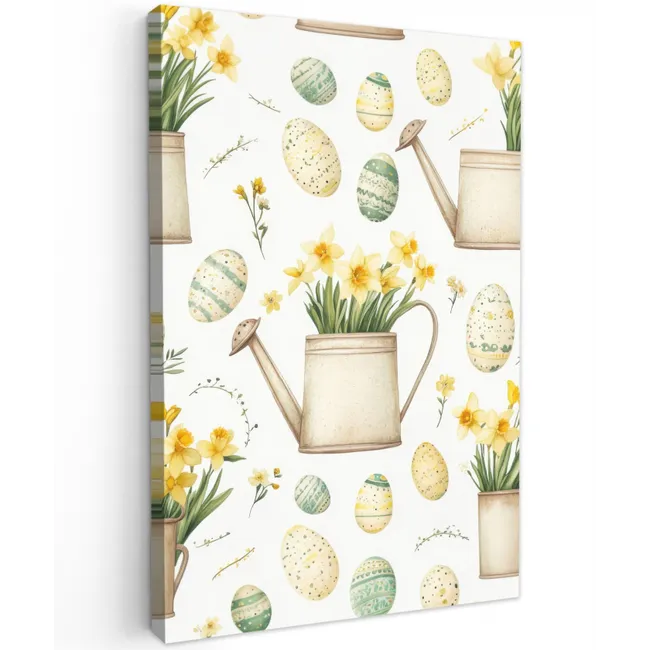 Gieter - Bloemen - Eieren Tuinposter op houten frame 2 cm dik klein -3d