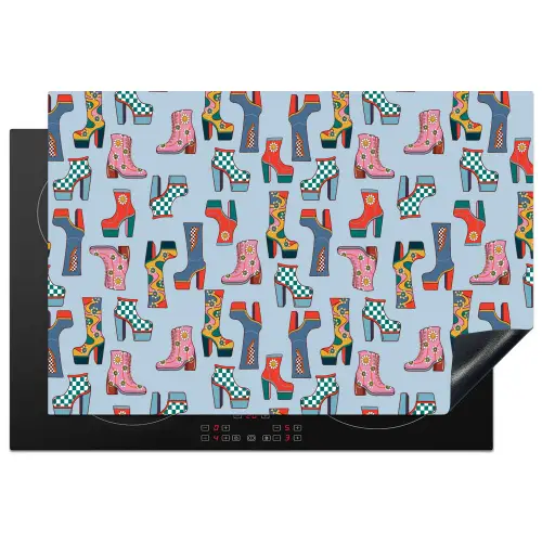 Retro - Disco - Laarzen - Multi Inductie beschermer vinyl 3mm klein 276 -3d