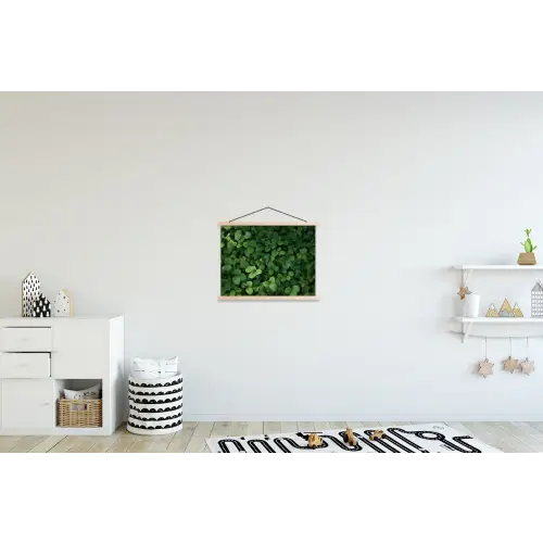 Groen - Bladeren - Kartel - Zonlicht textielposter latten blank klein -kinderkamer