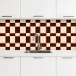 Retro - Patroon - Bruin keuken achterwand 2 middel 871 -3d