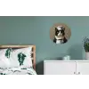 Kat - Kokskleding - Zwart - Wit Wandcirkel aluminium klein -slaapkamer