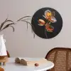 Bloem - Orchidee - Oranje Akoestische PET Vilt - Rond klein -sfeer3