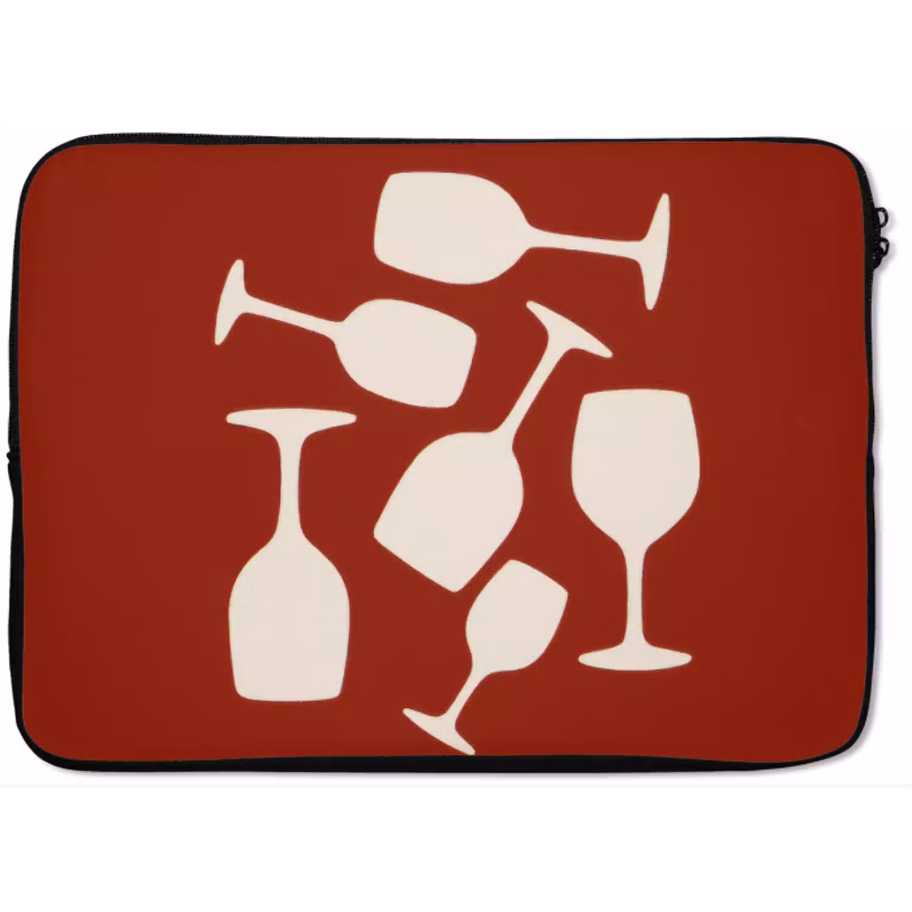 Wijnglazen - Silhouetten - Wit laptophoes neopreen klein -zkaufland3dotto