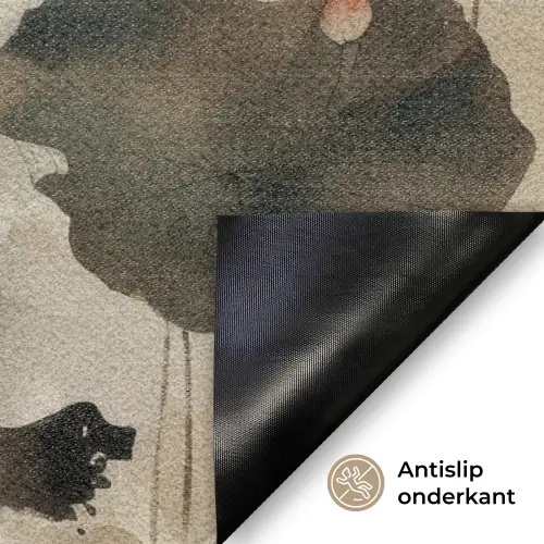 Bloemen - Japandi - Wabi sabi Deurmat klein -antislip_NL