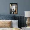 Boedhha - Penseelstreken - Goud - Abstract fotolijst zwart zonder passe partout klein -sfeer3