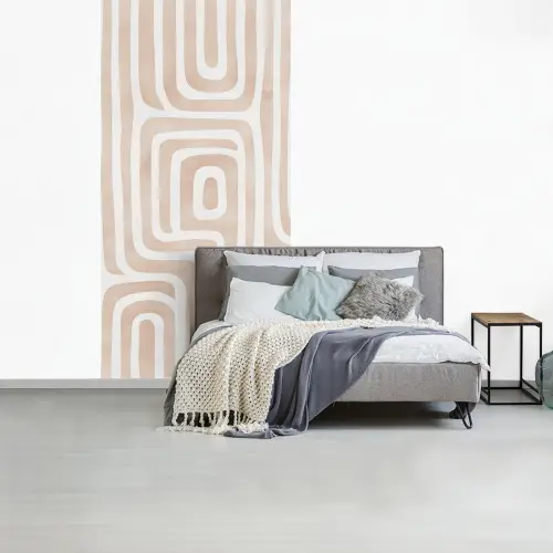Decoratief - Labyrint - Beige fotobehang vinyl groot -slaapkamer