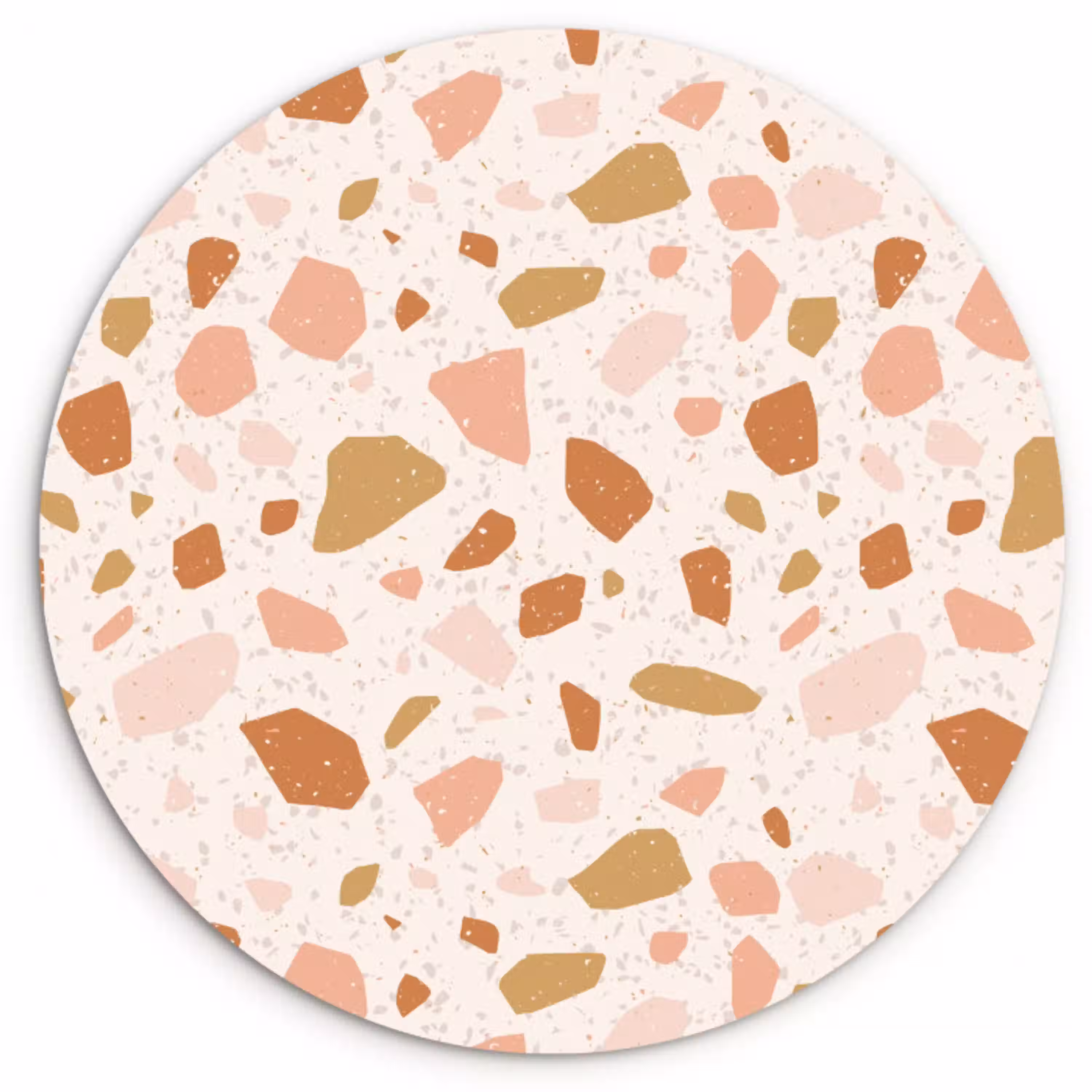 Terrazzo -  Patroon - Kleurrijk - Zalm Wandcirkel plexiglas klein 852 -3d