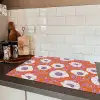 Bloemen - Grafisch - Oranje Inductie beschermer vinyl 3mm klein 276 -sfeer3
