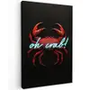 Krab - Rood - Neon - Quote Tuinposter op houten frame 2 cm dik klein -3d