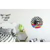 Hamburger - Stippen - Golven - Kleuren Wandcirkel aluminium klein -kinderkamer