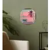 Doorkijk - Strand - Palmboom - Tropisch Wandcirkel behangsticker klein -sfeer2