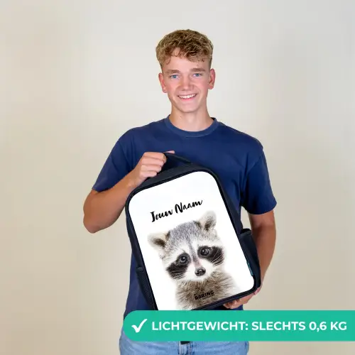 Rachid Racoon Rugzak - Zwart middel -sfeer7_NL