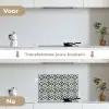 Tegel - Patroon - Blauw - Beige keuken achterwand spatscherm klein 900 -voor_na_NL