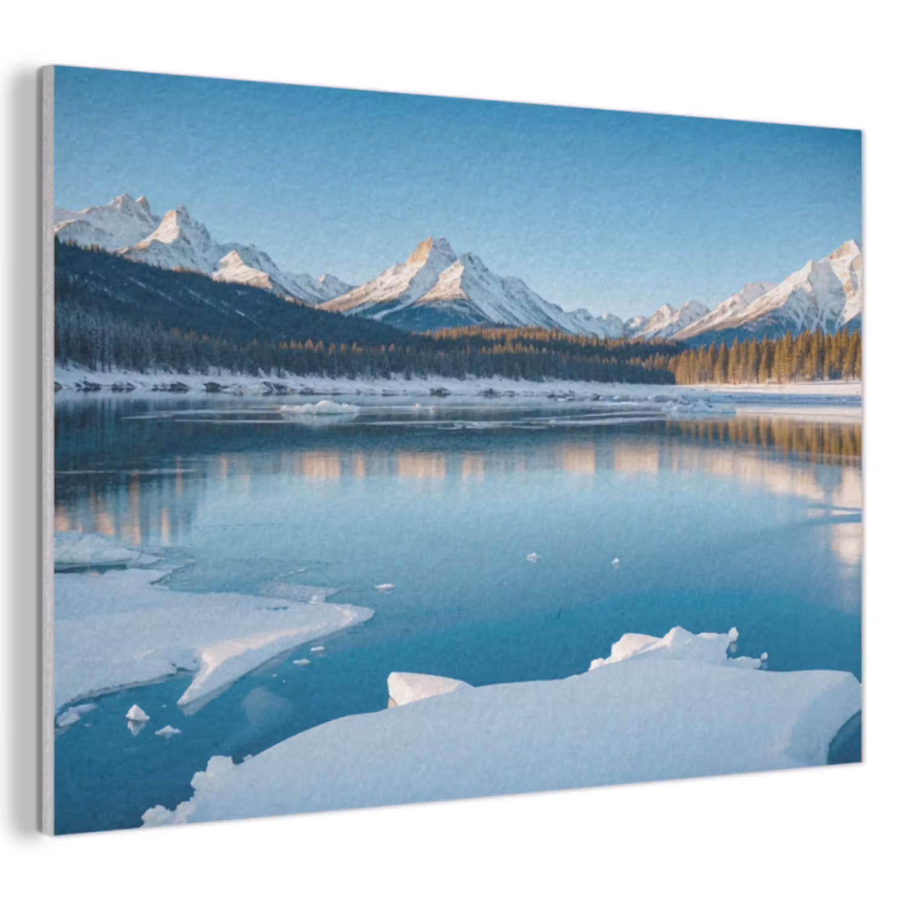 Landschap - Winter - Meer - Bergen - Uitzicht - IJs PET vilt klein -3d
