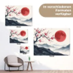 Kersenbloesem - Oosters - Rood tuinposter los doek klein -Xsfeer9_DE