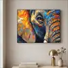 Olifant - Kunst - Dieren Textielframe zwart klein -sfeer2