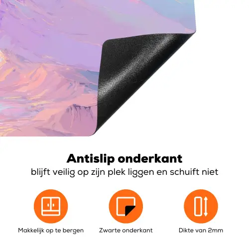 Bergtoppen - Wolken - Dromerig Inductie beschermer vinyl 3mm klein -zzzzzzz-td-onderkant