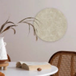 Lichtbeige - Marmer - Diffusie adering Akoestische PET Vilt - Rond klein 838 -sfeer3