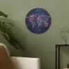 Wereldkaart - Futuristisch - Oranje Akoestische PET Vilt - Rond klein -sfeer2