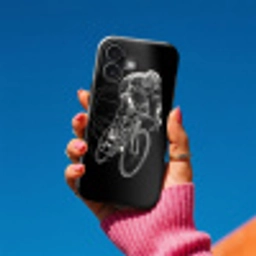 Lijntekening - Wit - Wielrennen - Snelheid Toughcase MagSafe Apple iPhone 17 klein -Sfeer1V