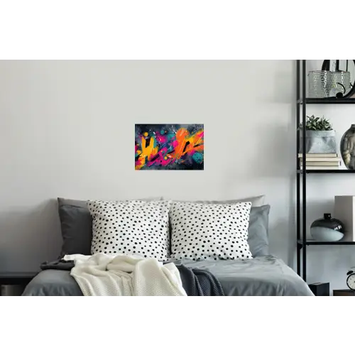 Abstract - Graffiti - Kleurrijk - Verfspatten Muursticker klein -slaapkamer