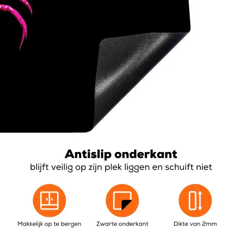 Kreeft - Felroze - Stippen - Opvallend Inductie beschermer vinyl 3mm klein -zzzzzzz-td-onderkant