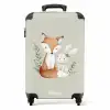 Vos en konijn omringd door groene blaadjes NBS - Handbagage koffer - Volwassenen Unisex middel -productfoto_recht