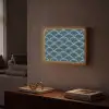 Patroon - Ginkgoblad - Blauw Light Box met batterij (Wandlamp) middel 907 -sfeer1
