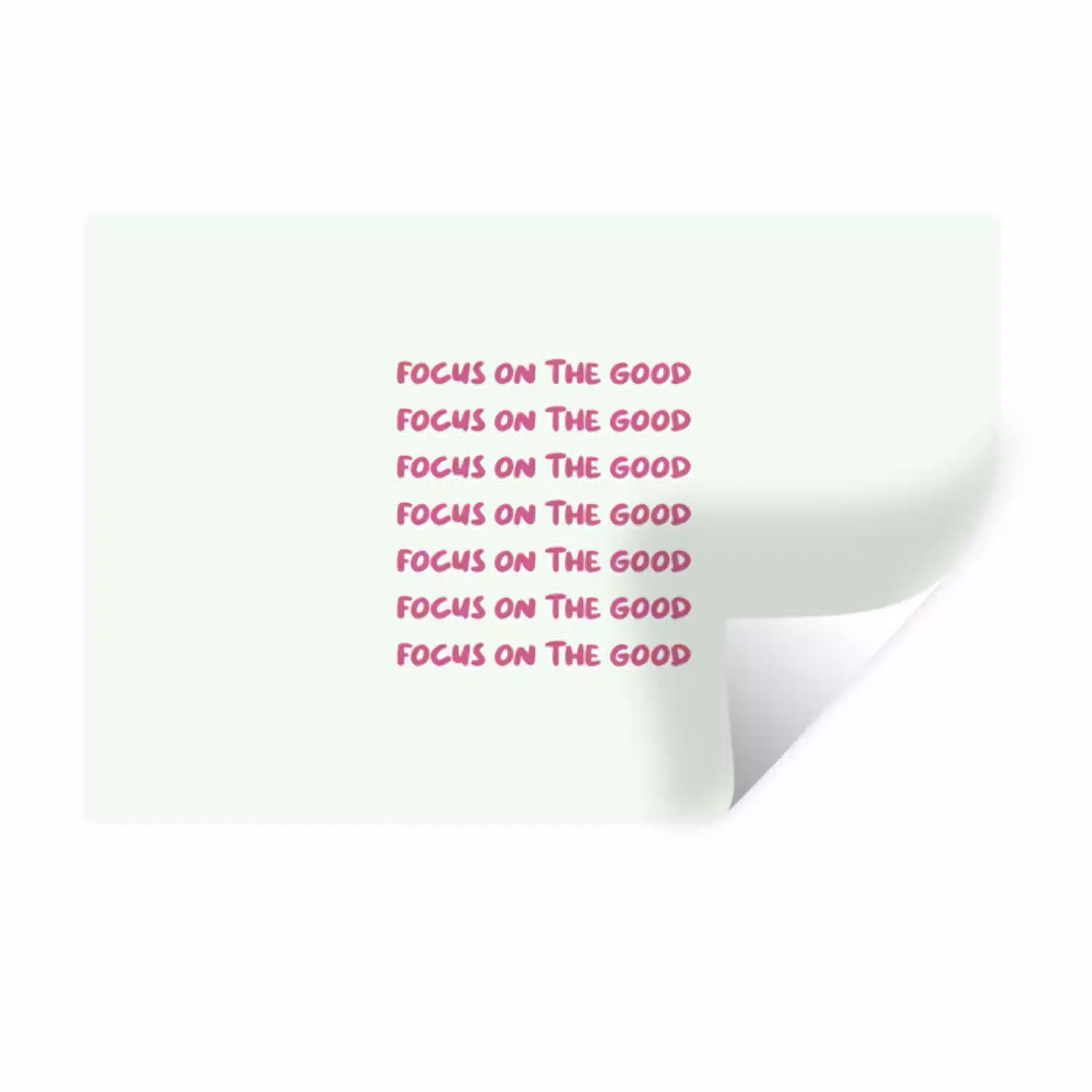 Focus on the good - Roze Muursticker klein -3d