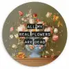 Bloem - Quote - Vintage - Art Wandcirkel kunststof plaat 5mm dik klein -3d