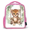 Luipaard - Dier - Kinderen - Jungle Kinderrugzak - Roze middel -3d