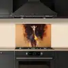 Giraf - Bruin - Abstract - Geschilderd keuken achterwand spatscherm klein -sfeer1