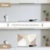 Bruin - Japandi - Abstract keuken achterwand spatscherm klein -voor_na_NL