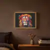 Graffiti - Leeuw - Bril - Zwart - Kleurrijk Light Box met batterij (Wandlamp) middel -sfeer4