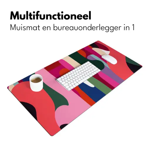 Kleurvakken - Recht - Rond - Abstract Muismat XXL klein -sfeer4