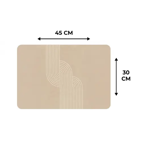 Parallelle lijnen - Lichte textuur - Beige Placemat vinyl groot -specs