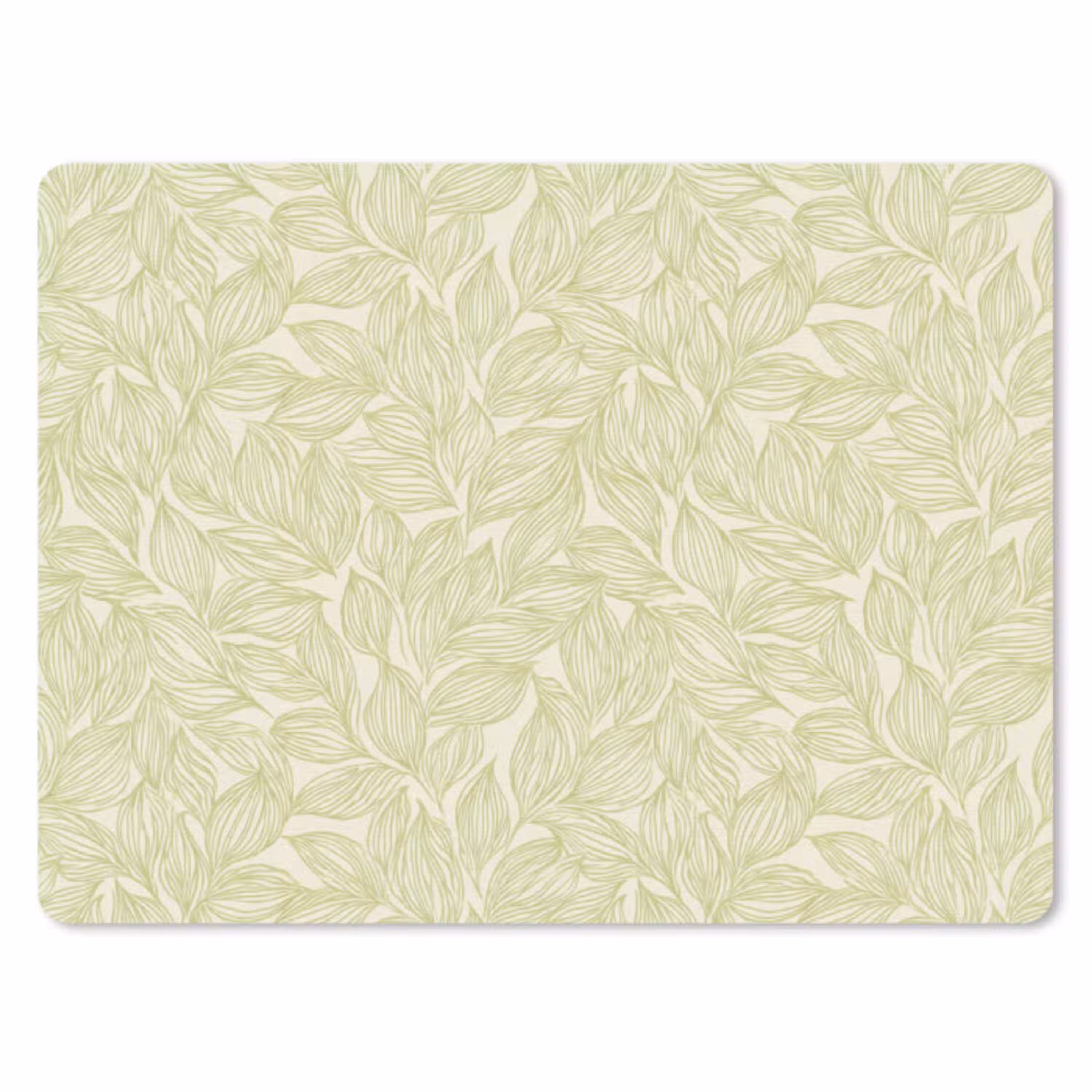 Saliegroen - Botanisch - Bladeren - Handgetekend - Patroon muismat rubber klein 262 -3d