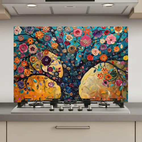 Boom - Levensboom - Kleurrijk - Bloemen - Modern keuken achterwand spatscherm klein -3d_website