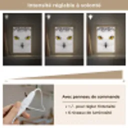 Sneeuwuil - Portret - Geel Light Box met kabel (Kinderlampje) klein -USP_dimbaarFR