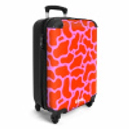 Organisch vlekkenpatroon in rood en roze NBS - Handbagage koffer - Vrouwen middel -productfoto_3d